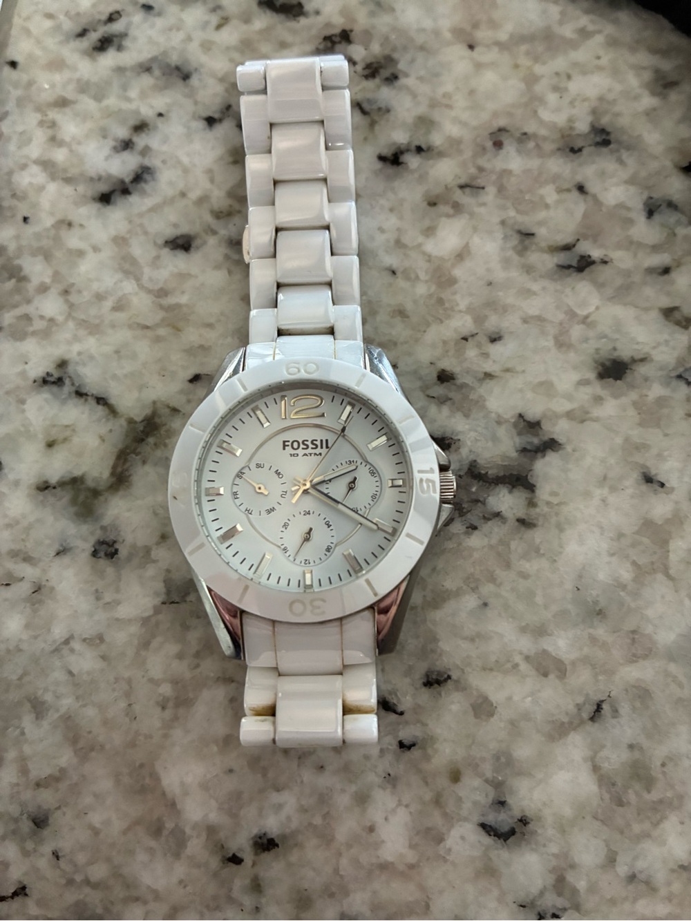 Fossil White Ceramic Multi-Function Bracelet Watch